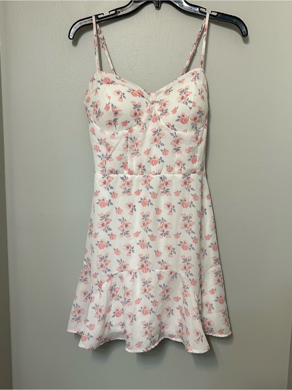 Altard State Floral Mini Dress Sweetheart Neck Hem Casual M Lined Smocked beach‎